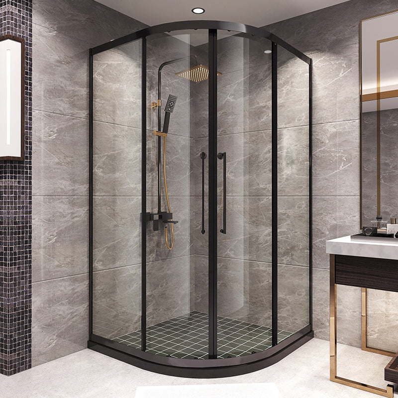 Semi-Frameless Tempered Glass Shower Enclosure with Pedestal Half-Framed Shower Enclosure Clearhalo 'Bathroom Remodel & Bathroom Fixtures' 'Home Improvement' 'home_improvement' 'home_improvement_shower_stalls_enclosures' 'Shower Stalls & Enclosures' 'shower_stalls_enclosures' 'Showers & Bathtubs' 6727664