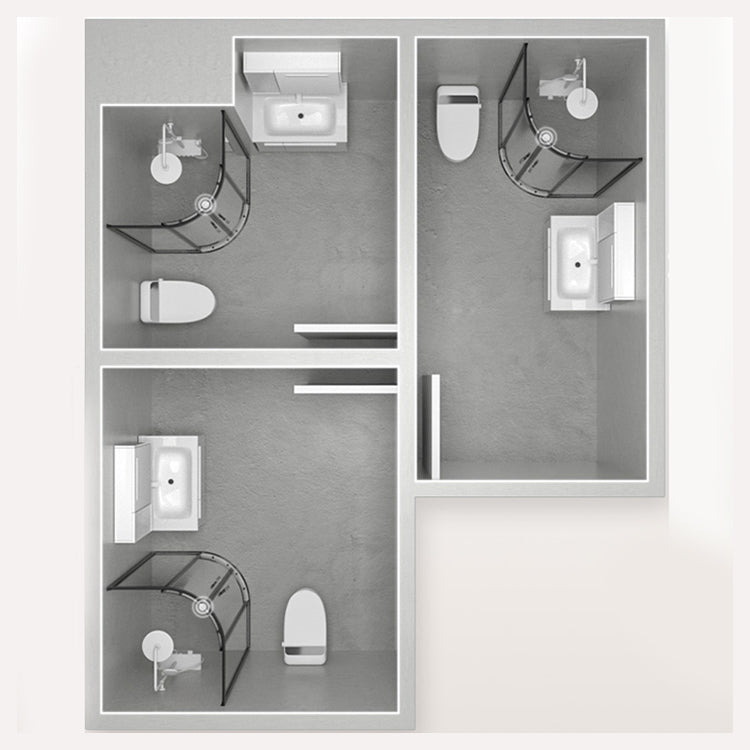 Semi-Frameless Tempered Glass Shower Enclosure with Pedestal Half-Framed Shower Enclosure Clearhalo 'Bathroom Remodel & Bathroom Fixtures' 'Home Improvement' 'home_improvement' 'home_improvement_shower_stalls_enclosures' 'Shower Stalls & Enclosures' 'shower_stalls_enclosures' 'Showers & Bathtubs' 6727671
