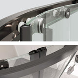 Semi-Frameless Tempered Glass Shower Enclosure with Pedestal Half-Framed Shower Enclosure Clearhalo 'Bathroom Remodel & Bathroom Fixtures' 'Home Improvement' 'home_improvement' 'home_improvement_shower_stalls_enclosures' 'Shower Stalls & Enclosures' 'shower_stalls_enclosures' 'Showers & Bathtubs' 6727673