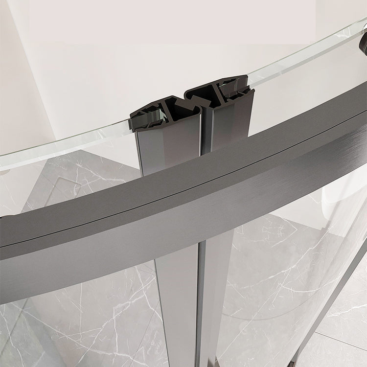 Semi-Frameless Tempered Glass Shower Enclosure with Pedestal Half-Framed Shower Enclosure Clearhalo 'Bathroom Remodel & Bathroom Fixtures' 'Home Improvement' 'home_improvement' 'home_improvement_shower_stalls_enclosures' 'Shower Stalls & Enclosures' 'shower_stalls_enclosures' 'Showers & Bathtubs' 6727676