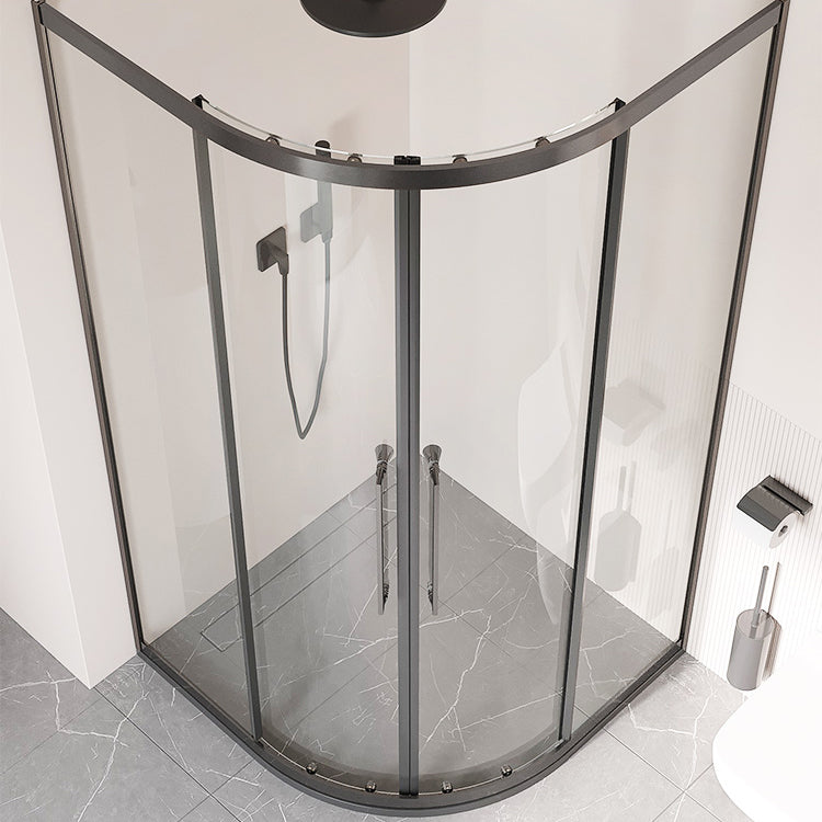 Semi-Frameless Tempered Glass Shower Enclosure with Pedestal Half-Framed Shower Enclosure Clearhalo 'Bathroom Remodel & Bathroom Fixtures' 'Home Improvement' 'home_improvement' 'home_improvement_shower_stalls_enclosures' 'Shower Stalls & Enclosures' 'shower_stalls_enclosures' 'Showers & Bathtubs' 6727677
