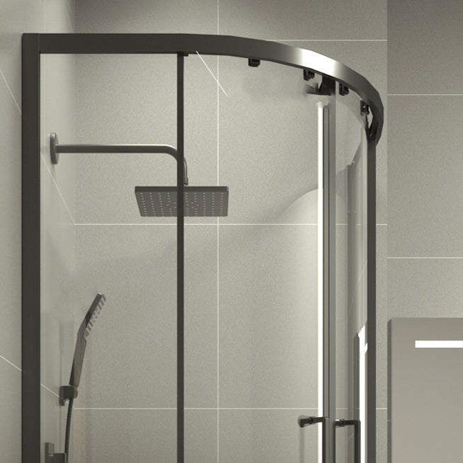 Linear Sliding Shower Enclosure Metal Semi-Frameless Shower Enclosure Clearhalo 'Bathroom Remodel & Bathroom Fixtures' 'Home Improvement' 'home_improvement' 'home_improvement_shower_stalls_enclosures' 'Shower Stalls & Enclosures' 'shower_stalls_enclosures' 'Showers & Bathtubs' 6727686