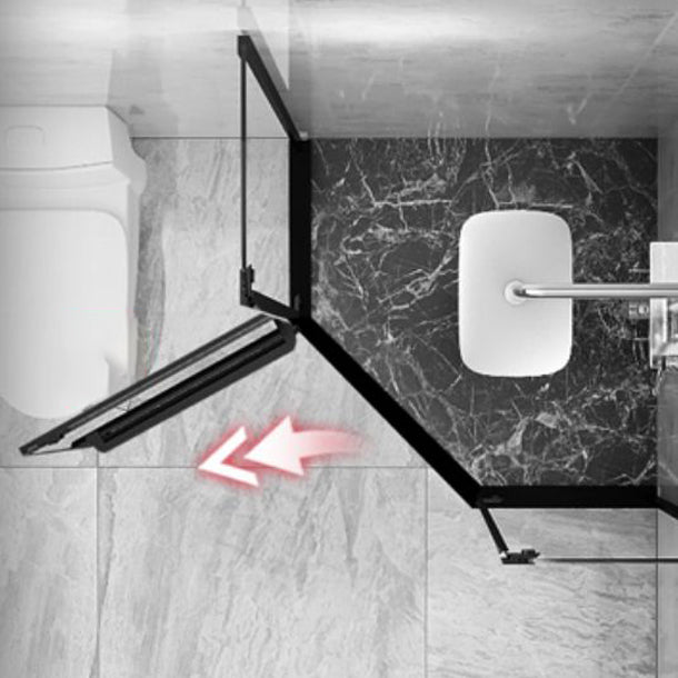 Linear Sliding Shower Enclosure Metal Semi-Frameless Shower Enclosure Clearhalo 'Bathroom Remodel & Bathroom Fixtures' 'Home Improvement' 'home_improvement' 'home_improvement_shower_stalls_enclosures' 'Shower Stalls & Enclosures' 'shower_stalls_enclosures' 'Showers & Bathtubs' 6727694