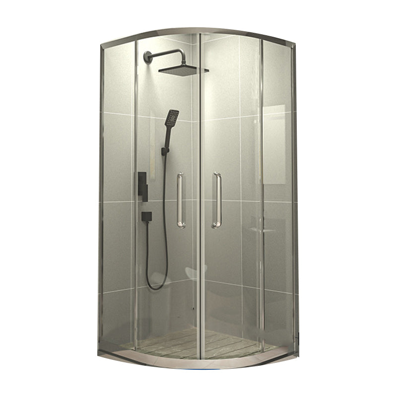 Linear Sliding Shower Enclosure Metal Semi-Frameless Shower Enclosure Clearhalo 'Bathroom Remodel & Bathroom Fixtures' 'Home Improvement' 'home_improvement' 'home_improvement_shower_stalls_enclosures' 'Shower Stalls & Enclosures' 'shower_stalls_enclosures' 'Showers & Bathtubs' 6727697