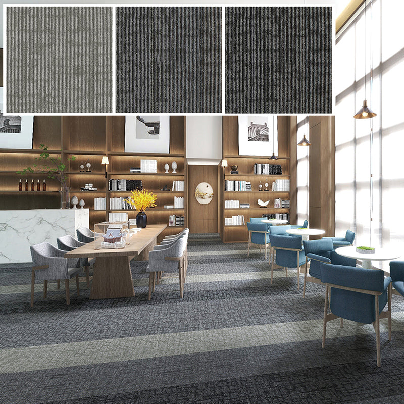 Carpet Tile Fade Resistant Non-Skid Solid Color Loose Lay Carpet Tile Bedroom Gray-White Clearhalo 'Carpet Tiles & Carpet Squares' 'carpet_tiles_carpet_squares' 'Flooring 'Home Improvement' 'home_improvement' 'home_improvement_carpet_tiles_carpet_squares' Walls and Ceiling' 6727705