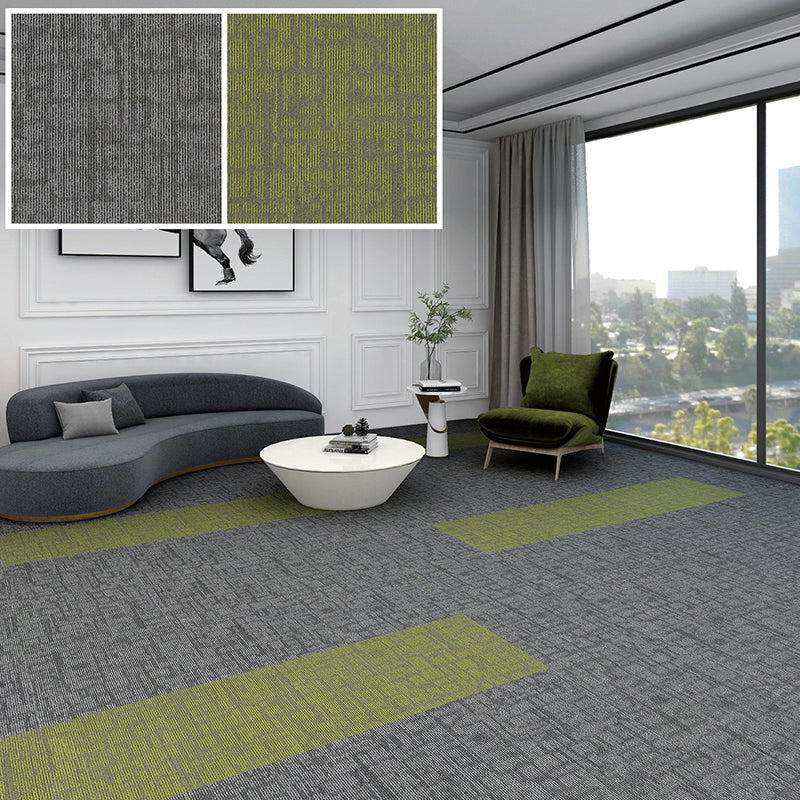 Carpet Tile Fade Resistant Non-Skid Solid Color Loose Lay Carpet Tile Bedroom Grey/ Green Clearhalo 'Carpet Tiles & Carpet Squares' 'carpet_tiles_carpet_squares' 'Flooring 'Home Improvement' 'home_improvement' 'home_improvement_carpet_tiles_carpet_squares' Walls and Ceiling' 6727716