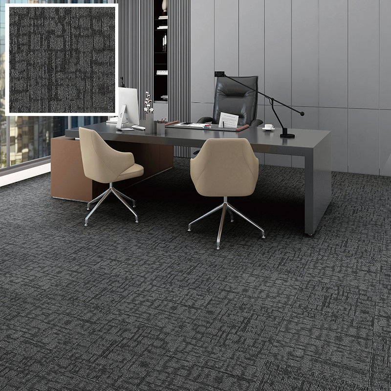 Carpet Tile Fade Resistant Non-Skid Solid Color Loose Lay Carpet Tile Bedroom Dark Gray Clearhalo 'Carpet Tiles & Carpet Squares' 'carpet_tiles_carpet_squares' 'Flooring 'Home Improvement' 'home_improvement' 'home_improvement_carpet_tiles_carpet_squares' Walls and Ceiling' 6727725