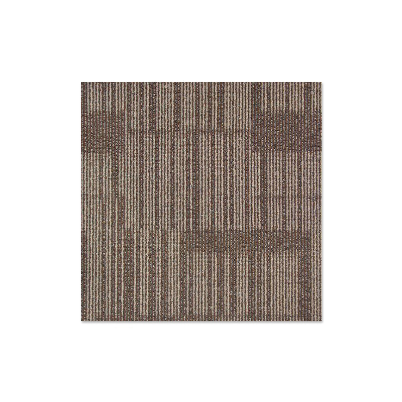 Carpet Tile Non-Skid Fade Resistant Geometry Loose Lay Carpet Tiles Bedroom Dark Brown Clearhalo 'Carpet Tiles & Carpet Squares' 'carpet_tiles_carpet_squares' 'Flooring 'Home Improvement' 'home_improvement' 'home_improvement_carpet_tiles_carpet_squares' Walls and Ceiling' 6727760