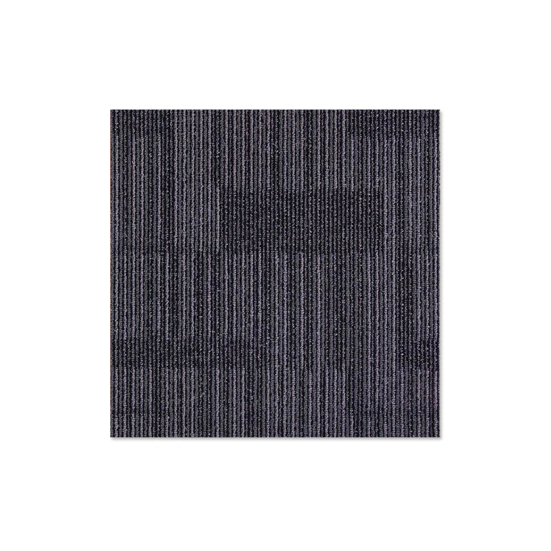 Carpet Tile Non-Skid Fade Resistant Geometry Loose Lay Carpet Tiles Bedroom Black Clearhalo 'Carpet Tiles & Carpet Squares' 'carpet_tiles_carpet_squares' 'Flooring 'Home Improvement' 'home_improvement' 'home_improvement_carpet_tiles_carpet_squares' Walls and Ceiling' 6727762