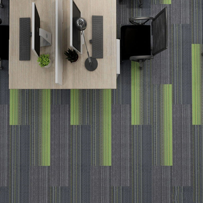 Carpet Tile Non-Skid Fade Resistant Geometry Self Peel and Stick Carpet Tiles Living Room Grey/ Green 9-Piece Set Clearhalo 'Carpet Tiles & Carpet Squares' 'carpet_tiles_carpet_squares' 'Flooring 'Home Improvement' 'home_improvement' 'home_improvement_carpet_tiles_carpet_squares' Walls and Ceiling' 6727784
