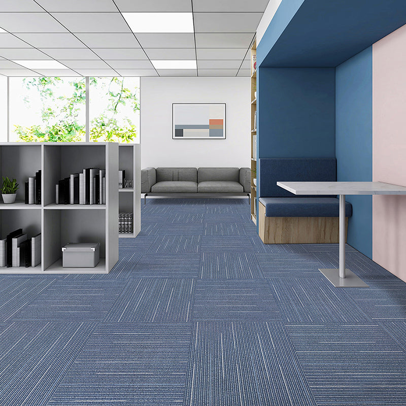 Carpet Tile Non-Skid Fade Resistant Geometry Self Peel and Stick Carpet Tiles Living Room Blue 9-Piece Set Clearhalo 'Carpet Tiles & Carpet Squares' 'carpet_tiles_carpet_squares' 'Flooring 'Home Improvement' 'home_improvement' 'home_improvement_carpet_tiles_carpet_squares' Walls and Ceiling' 6727800