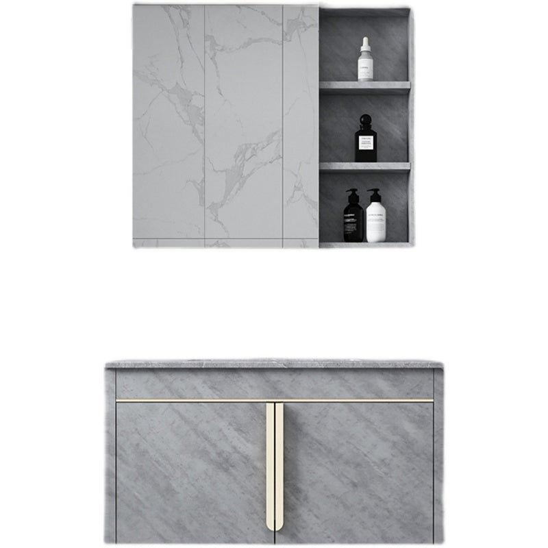 Contemporary Sink Vanity Mirror Cabinet Wall Mount Vanity Cabinet with Storage Shelving Clearhalo 'Bathroom Remodel & Bathroom Fixtures' 'Bathroom Vanities' 'bathroom_vanities' 'Home Improvement' 'home_improvement' 'home_improvement_bathroom_vanities' 6727904