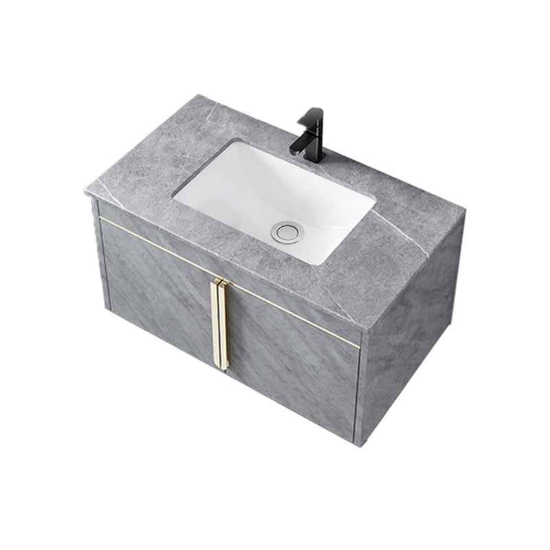 Contemporary Sink Vanity Mirror Cabinet Wall Mount Vanity Cabinet with Storage Shelving Vanity & Faucet Stone Clearhalo 'Bathroom Remodel & Bathroom Fixtures' 'Bathroom Vanities' 'bathroom_vanities' 'Home Improvement' 'home_improvement' 'home_improvement_bathroom_vanities' 6727910