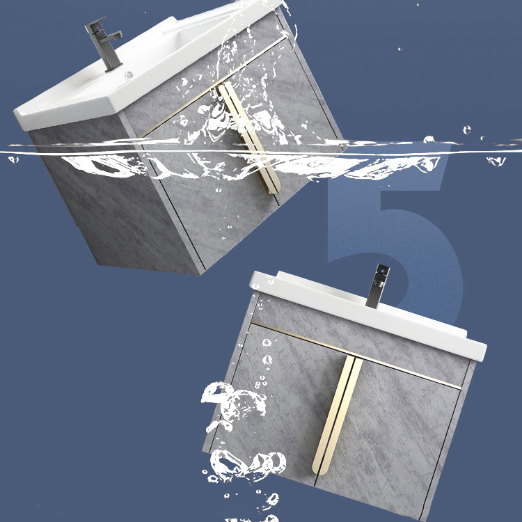 Contemporary Sink Vanity Mirror Cabinet Wall Mount Vanity Cabinet with Storage Shelving Clearhalo 'Bathroom Remodel & Bathroom Fixtures' 'Bathroom Vanities' 'bathroom_vanities' 'Home Improvement' 'home_improvement' 'home_improvement_bathroom_vanities' 6727913