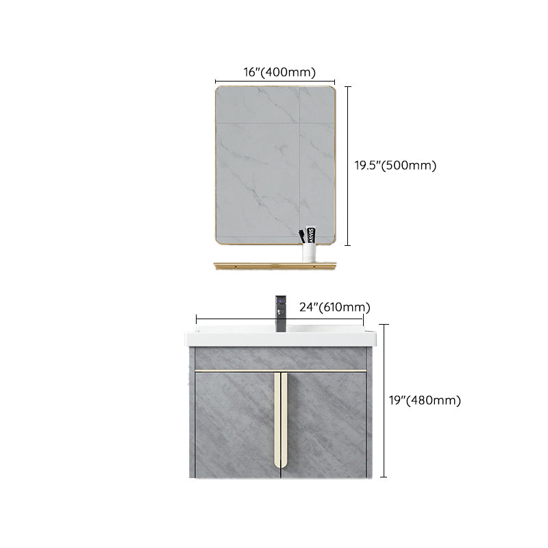 Contemporary Sink Vanity Mirror Cabinet Wall Mount Vanity Cabinet with Storage Shelving Clearhalo 'Bathroom Remodel & Bathroom Fixtures' 'Bathroom Vanities' 'bathroom_vanities' 'Home Improvement' 'home_improvement' 'home_improvement_bathroom_vanities' 6727920