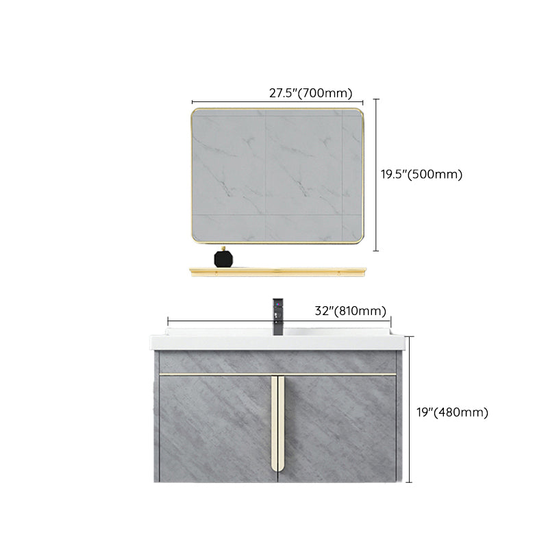 Contemporary Sink Vanity Mirror Cabinet Wall Mount Vanity Cabinet with Storage Shelving Clearhalo 'Bathroom Remodel & Bathroom Fixtures' 'Bathroom Vanities' 'bathroom_vanities' 'Home Improvement' 'home_improvement' 'home_improvement_bathroom_vanities' 6727922