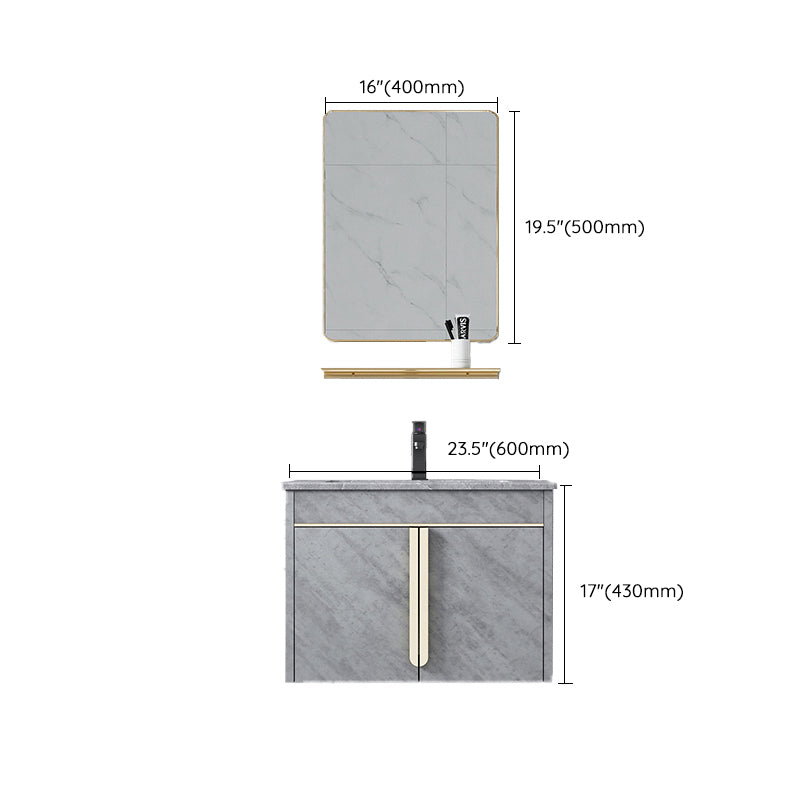 Contemporary Sink Vanity Mirror Cabinet Wall Mount Vanity Cabinet with Storage Shelving Clearhalo 'Bathroom Remodel & Bathroom Fixtures' 'Bathroom Vanities' 'bathroom_vanities' 'Home Improvement' 'home_improvement' 'home_improvement_bathroom_vanities' 6727923