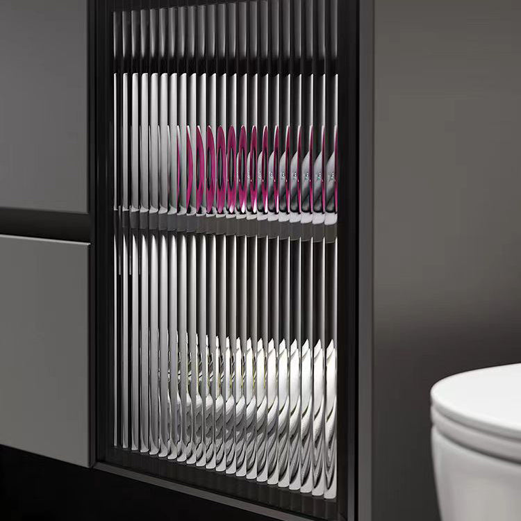 Wall Mount Bath Vanity Grey Metal Frame Mirror Single Sink Bathroom Vanity with Drawers Clearhalo 'Bathroom Remodel & Bathroom Fixtures' 'Bathroom Vanities' 'bathroom_vanities' 'Home Improvement' 'home_improvement' 'home_improvement_bathroom_vanities' 6727974