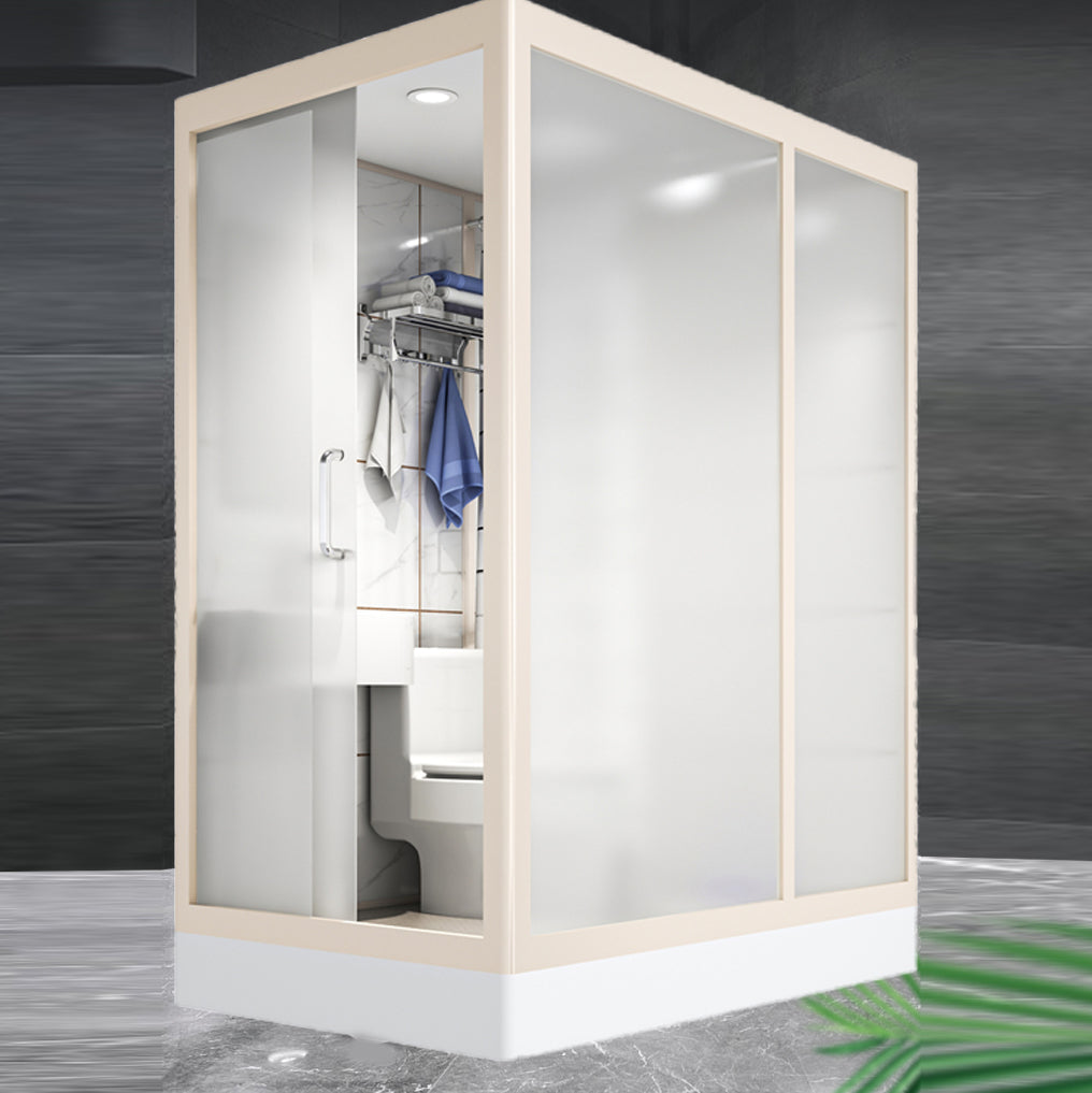 Modern Framed Tempered Glass Shower Kit with Base Included Framed Shower Stall in White Clearhalo 'Bathroom Remodel & Bathroom Fixtures' 'Home Improvement' 'home_improvement' 'home_improvement_shower_stalls_enclosures' 'Shower Stalls & Enclosures' 'shower_stalls_enclosures' 'Showers & Bathtubs' 6728008