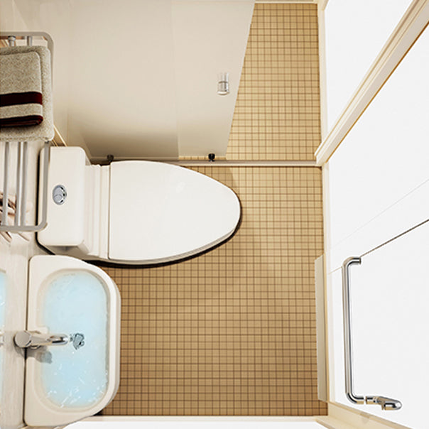 Modern Framed Tempered Glass Shower Kit with Base Included Framed Shower Stall in White Clearhalo 'Bathroom Remodel & Bathroom Fixtures' 'Home Improvement' 'home_improvement' 'home_improvement_shower_stalls_enclosures' 'Shower Stalls & Enclosures' 'shower_stalls_enclosures' 'Showers & Bathtubs' 6728014