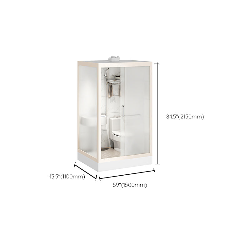 Modern Framed Tempered Glass Shower Kit with Base Included Framed Shower Stall in White Clearhalo 'Bathroom Remodel & Bathroom Fixtures' 'Home Improvement' 'home_improvement' 'home_improvement_shower_stalls_enclosures' 'Shower Stalls & Enclosures' 'shower_stalls_enclosures' 'Showers & Bathtubs' 6728016