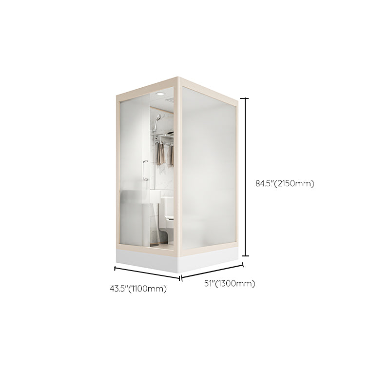 Modern Framed Tempered Glass Shower Kit with Base Included Framed Shower Stall in White Clearhalo 'Bathroom Remodel & Bathroom Fixtures' 'Home Improvement' 'home_improvement' 'home_improvement_shower_stalls_enclosures' 'Shower Stalls & Enclosures' 'shower_stalls_enclosures' 'Showers & Bathtubs' 6728019