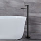 Floor Mounted Metal Freestanding Tub Filler Swivel Low Arc Freestanding Faucet Black Square Rectangle Clearhalo 'Bathroom Remodel & Bathroom Fixtures' 'Bathtub Faucets' 'bathtub_faucets' 'Home Improvement' 'home_improvement' 'home_improvement_bathtub_faucets' 6728084