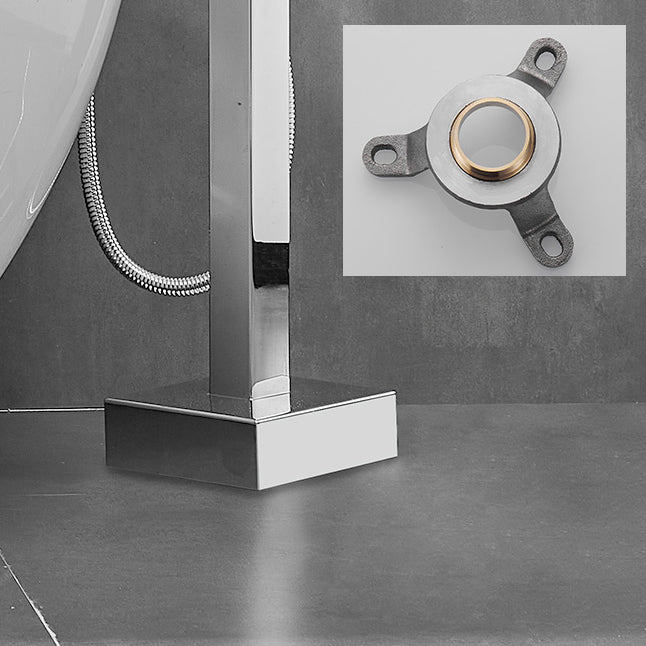 Floor Mounted Metal Freestanding Tub Filler Swivel High Arc Freestanding Faucet Clearhalo 'Bathroom Remodel & Bathroom Fixtures' 'Bathtub Faucets' 'bathtub_faucets' 'Home Improvement' 'home_improvement' 'home_improvement_bathtub_faucets' 6728124