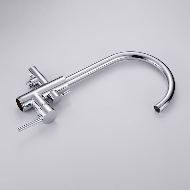 Modern Floor Mounted High Arc Freestanding Tub Filler Freestanding Copper Tub Filler Trim Clearhalo 'Bathroom Remodel & Bathroom Fixtures' 'Bathtub Faucets' 'bathtub_faucets' 'Home Improvement' 'home_improvement' 'home_improvement_bathtub_faucets' 6728139