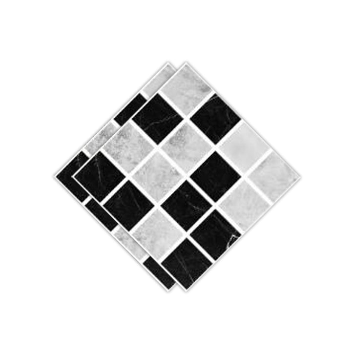 Peel & Stick Mosaic Tile Plastic Square Stain Resistant Peel and Stick Tiles for Shower Black Clearhalo 'Flooring 'Home Improvement' 'home_improvement' 'home_improvement_peel_stick_blacksplash' 'Peel & Stick Backsplash Tile' 'peel_stick_blacksplash' 'Walls & Ceilings' Walls and Ceiling' 6728149