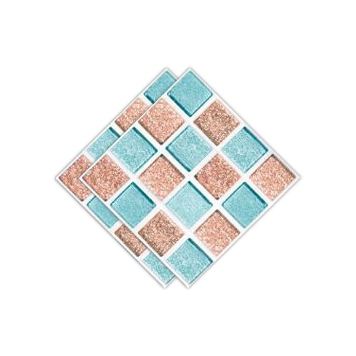 Peel & Stick Mosaic Tile Plastic Square Stain Resistant Peel and Stick Tiles for Shower Pink Clearhalo 'Flooring 'Home Improvement' 'home_improvement' 'home_improvement_peel_stick_blacksplash' 'Peel & Stick Backsplash Tile' 'peel_stick_blacksplash' 'Walls & Ceilings' Walls and Ceiling' 6728151