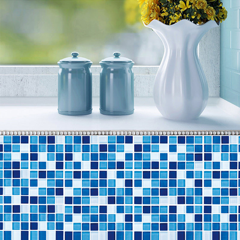 Peel & Stick Mosaic Tile Plastic Square Stain Resistant Peel and Stick Tiles for Shower Royal Blue 20-Piece Set Clearhalo 'Flooring 'Home Improvement' 'home_improvement' 'home_improvement_peel_stick_blacksplash' 'Peel & Stick Backsplash Tile' 'peel_stick_blacksplash' 'Walls & Ceilings' Walls and Ceiling' 6728152