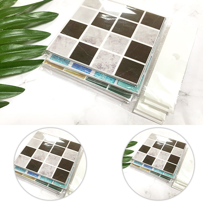 Peel & Stick Mosaic Tile Plastic Square Stain Resistant Peel and Stick Tiles for Shower Clearhalo 'Flooring 'Home Improvement' 'home_improvement' 'home_improvement_peel_stick_blacksplash' 'Peel & Stick Backsplash Tile' 'peel_stick_blacksplash' 'Walls & Ceilings' Walls and Ceiling' 6728161