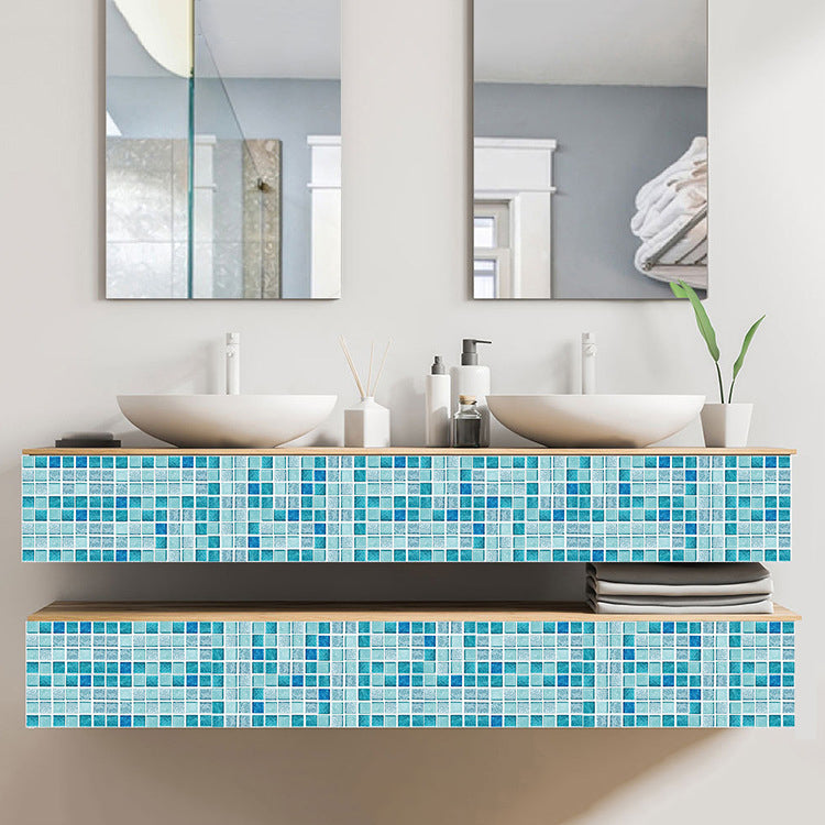Peel & Stick Mosaic Tile Plastic Square Stain Resistant Peel and Stick Tiles for Shower Clearhalo 'Flooring 'Home Improvement' 'home_improvement' 'home_improvement_peel_stick_blacksplash' 'Peel & Stick Backsplash Tile' 'peel_stick_blacksplash' 'Walls & Ceilings' Walls and Ceiling' 6728162