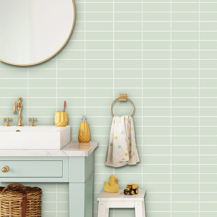 Peel and Stick Tiles Waterproof Plastic Rectangle Peel & Stick Tile for Kitchen 2-Pack Light Green 20-Piece Set Clearhalo 'Flooring 'Home Improvement' 'home_improvement' 'home_improvement_peel_stick_blacksplash' 'Peel & Stick Backsplash Tile' 'peel_stick_blacksplash' 'Walls & Ceilings' Walls and Ceiling' 6728200