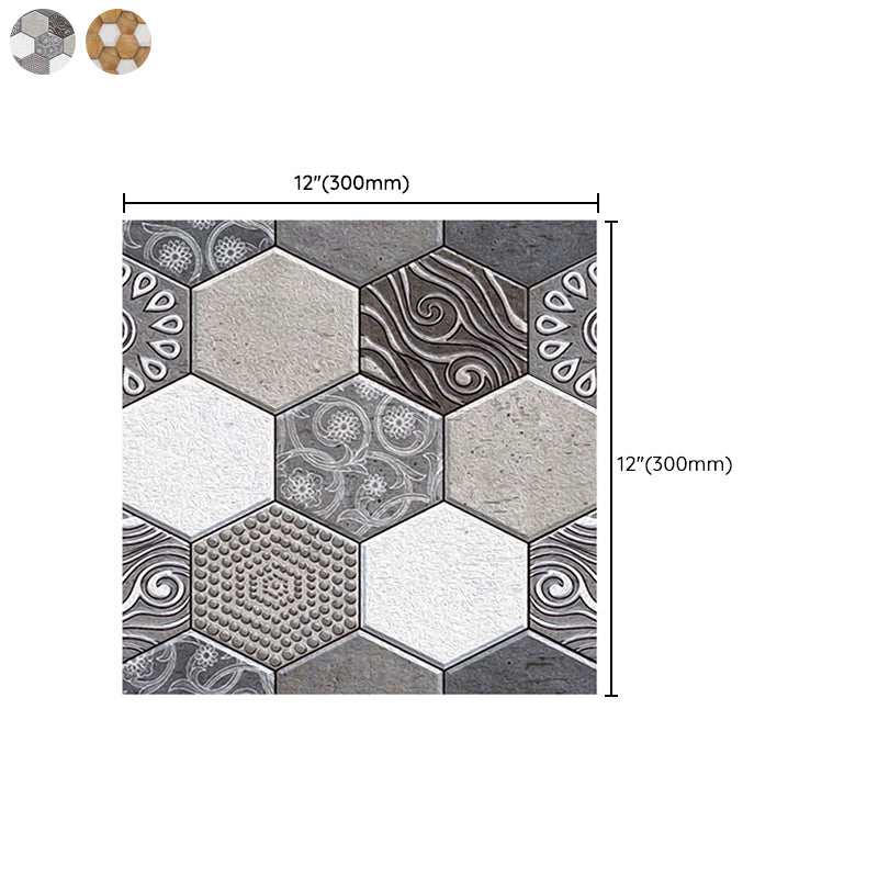 Hexagonal Tile-Peel & Stick Plastic Stain Resistant Peel & Stick Mosaic Tile 5 Pack Clearhalo 'Flooring 'Home Improvement' 'home_improvement' 'home_improvement_peel_stick_blacksplash' 'Peel & Stick Backsplash Tile' 'peel_stick_blacksplash' 'Walls & Ceilings' Walls and Ceiling' 6728224
