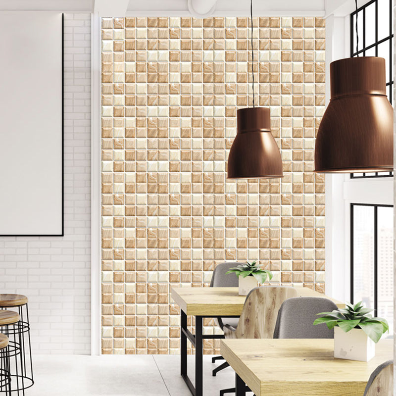 Square Peel and Stick Tile Mosaic Waterproof PVC Peel & Stick Tile for Shower 5-Pack Yellow Clearhalo 'Flooring 'Home Improvement' 'home_improvement' 'home_improvement_peel_stick_blacksplash' 'Peel & Stick Backsplash Tile' 'peel_stick_blacksplash' 'Walls & Ceilings' Walls and Ceiling' 6728251