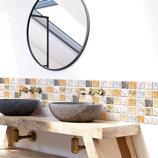 Square Peel and Stick Tile Mosaic Waterproof PVC Peel & Stick Tile for Shower 5-Pack Clearhalo 'Flooring 'Home Improvement' 'home_improvement' 'home_improvement_peel_stick_blacksplash' 'Peel & Stick Backsplash Tile' 'peel_stick_blacksplash' 'Walls & Ceilings' Walls and Ceiling' 6728256