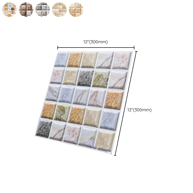 Square Peel and Stick Tile Mosaic Waterproof PVC Peel & Stick Tile for Shower 5-Pack Clearhalo 'Flooring 'Home Improvement' 'home_improvement' 'home_improvement_peel_stick_blacksplash' 'Peel & Stick Backsplash Tile' 'peel_stick_blacksplash' 'Walls & Ceilings' Walls and Ceiling' 6728259