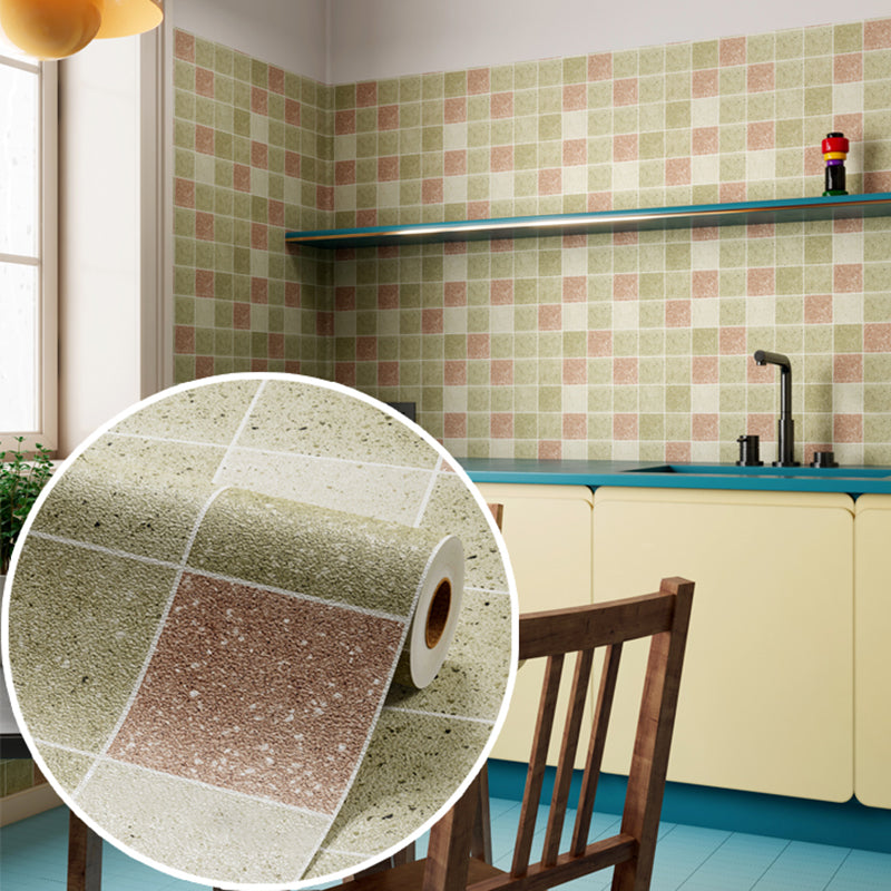 Modern Smooth Mosaic Tile Peel and Stick Wall Tile for Kitchen Olive Green Clearhalo 'Flooring 'Home Improvement' 'home_improvement' 'home_improvement_peel_stick_blacksplash' 'Peel & Stick Backsplash Tile' 'peel_stick_blacksplash' 'Walls & Ceilings' Walls and Ceiling' 6728304