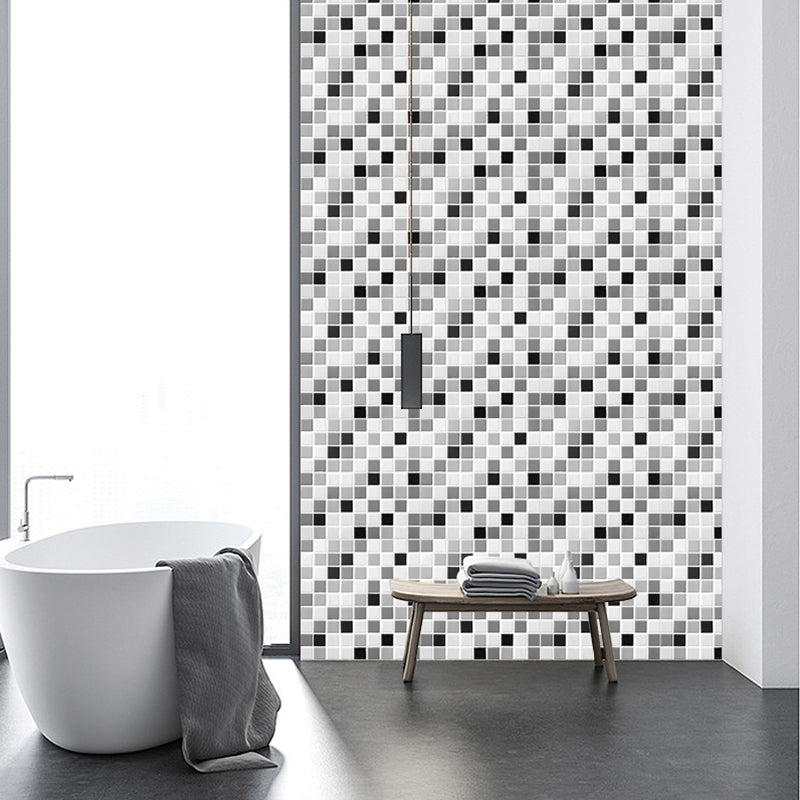 Tile-Peel & Stick Square Mosaic PVC Stain Resistant Peel and Stick Tiles for Shower 5 Pack Grey Clearhalo 'Flooring 'Home Improvement' 'home_improvement' 'home_improvement_peel_stick_blacksplash' 'Peel & Stick Backsplash Tile' 'peel_stick_blacksplash' 'Walls & Ceilings' Walls and Ceiling' 6728312