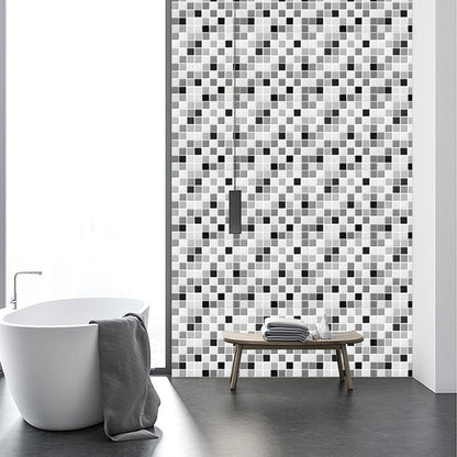Tile-Peel & Stick Square Mosaic PVC Stain Resistant Peel and Stick Tiles for Shower 5 Pack Grey Clearhalo 'Flooring 'Home Improvement' 'home_improvement' 'home_improvement_peel_stick_blacksplash' 'Peel & Stick Backsplash Tile' 'peel_stick_blacksplash' 'Walls & Ceilings' Walls and Ceiling' 6728312