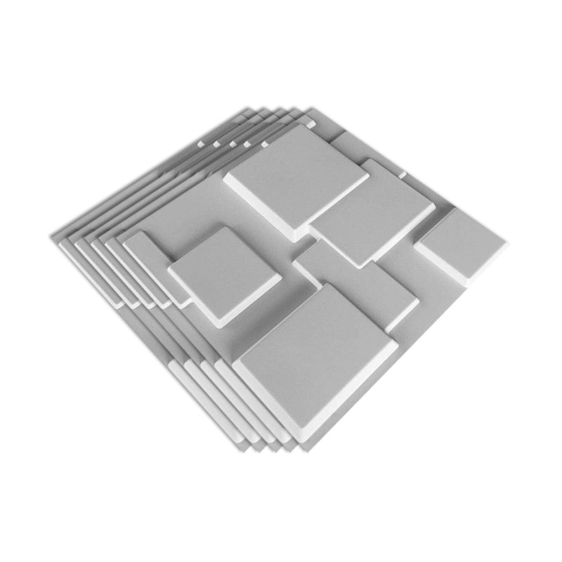Modern Square Wall Paneling Peel and Stick Geometric Pattern Wall Paneling White Clearhalo 'Flooring 'Home Improvement' 'home_improvement' 'home_improvement_wall_paneling' 'Wall Paneling' 'wall_paneling' 'Walls & Ceilings' Walls and Ceiling' 6728344
