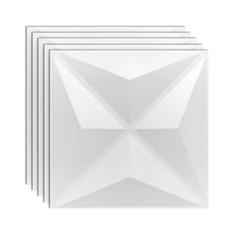 Modern Square Wall Paneling Peel and Stick Geometric Pattern Wall Paneling Textured White Clearhalo 'Flooring 'Home Improvement' 'home_improvement' 'home_improvement_wall_paneling' 'Wall Paneling' 'wall_paneling' 'Walls & Ceilings' Walls and Ceiling' 6728347