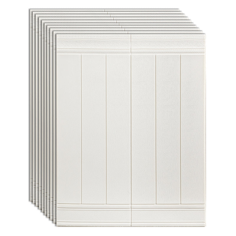 Industrial Wall Plank 3D Wood Grain Bathroom Living Room Wall Panels Set of 10 White Clearhalo 'Flooring 'Home Improvement' 'home_improvement' 'home_improvement_wall_paneling' 'Wall Paneling' 'wall_paneling' 'Walls & Ceilings' Walls and Ceiling' 6728404