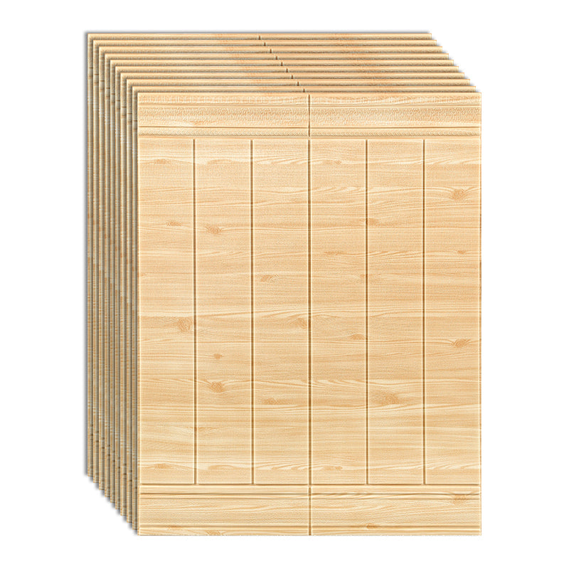 Industrial Wall Plank 3D Wood Grain Bathroom Living Room Wall Panels Set of 10 Beige Clearhalo 'Flooring 'Home Improvement' 'home_improvement' 'home_improvement_wall_paneling' 'Wall Paneling' 'wall_paneling' 'Walls & Ceilings' Walls and Ceiling' 6728410