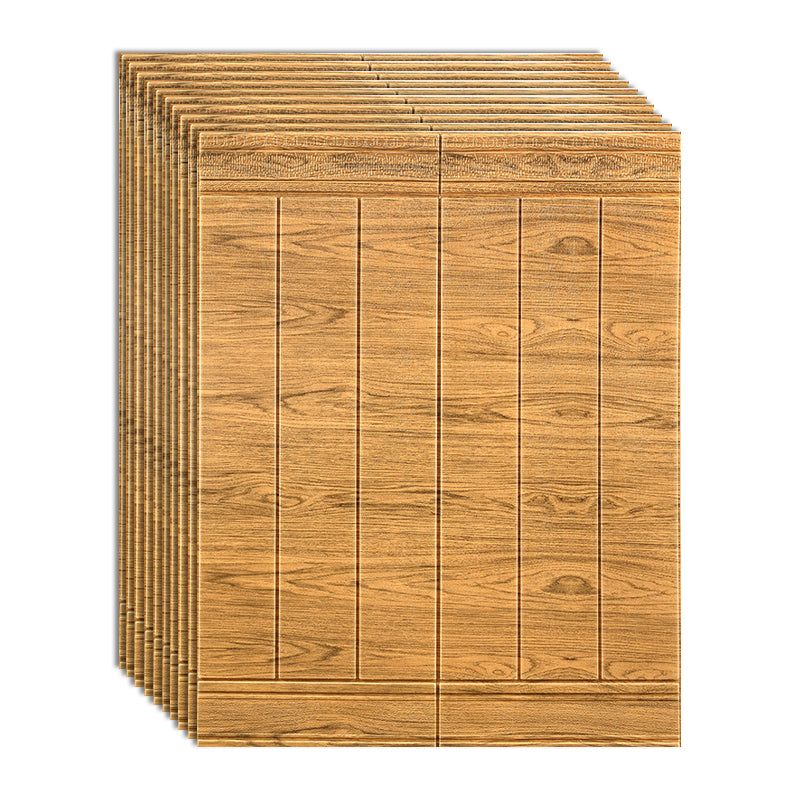 Industrial Wall Plank 3D Wood Grain Bathroom Living Room Wall Panels Set of 10 Yellow Clearhalo 'Flooring 'Home Improvement' 'home_improvement' 'home_improvement_wall_paneling' 'Wall Paneling' 'wall_paneling' 'Walls & Ceilings' Walls and Ceiling' 6728413