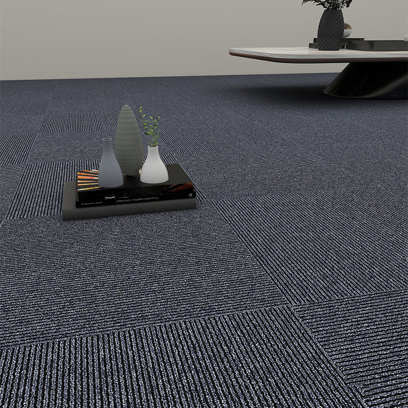 Modern Level Loop Carpet Tiles Solid Color Non-Skid Tiles and Carpet Black-Gray Clearhalo 'Carpet Tiles & Carpet Squares' 'carpet_tiles_carpet_squares' 'Flooring 'Home Improvement' 'home_improvement' 'home_improvement_carpet_tiles_carpet_squares' Walls and Ceiling' 6728514