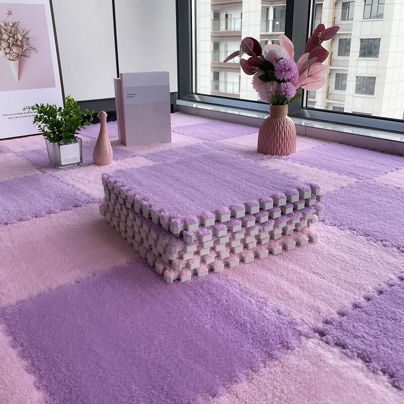 Multi-Color Level Loop Carpet Tile Non-Skid Interlocking Bedroom Carpet Tiles Purple/ Pink Clearhalo 'Carpet Tiles & Carpet Squares' 'carpet_tiles_carpet_squares' 'Flooring 'Home Improvement' 'home_improvement' 'home_improvement_carpet_tiles_carpet_squares' Walls and Ceiling' 6728603