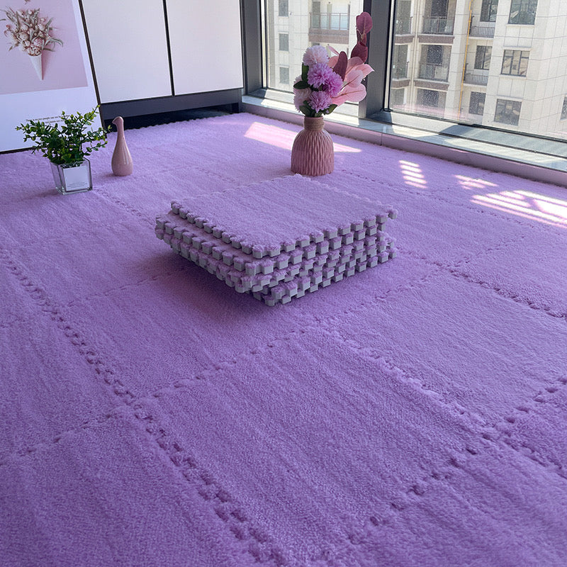 Multi-Color Level Loop Carpet Tile Non-Skid Interlocking Bedroom Carpet Tiles Purple Clearhalo 'Carpet Tiles & Carpet Squares' 'carpet_tiles_carpet_squares' 'Flooring 'Home Improvement' 'home_improvement' 'home_improvement_carpet_tiles_carpet_squares' Walls and Ceiling' 6728604